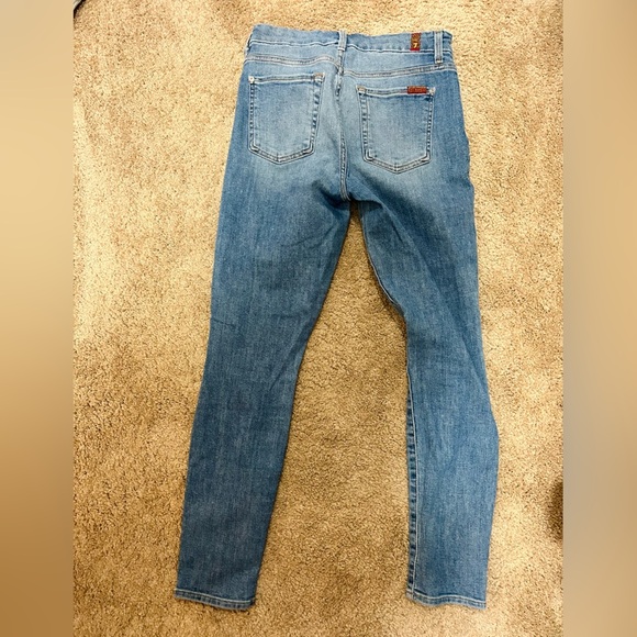 7 For All Mankind Women's High Rise Jeans - Light Blue - Picture 3 of 5